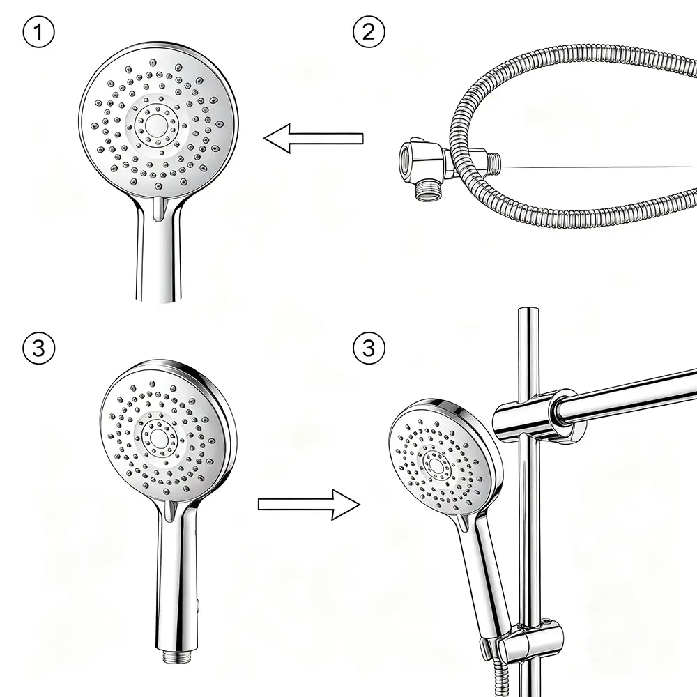 5 Setting Rain Massage High Pressure Bath Shower